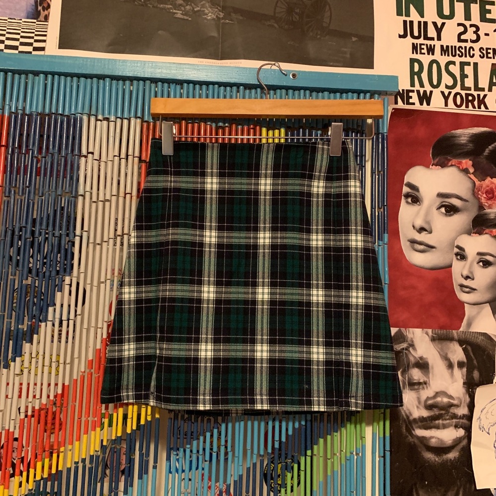 Brandy Melville John Galt Green Plaid Cara Skirt